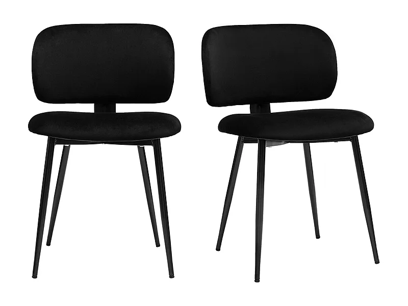 Set de 2 sillas negras de terciopelo y metal ATRIUM