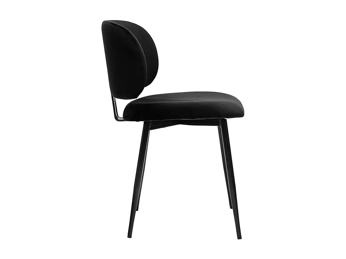 Stühle aus schwarzem Samtstoff und Metall (2er-Set) ATRIUM