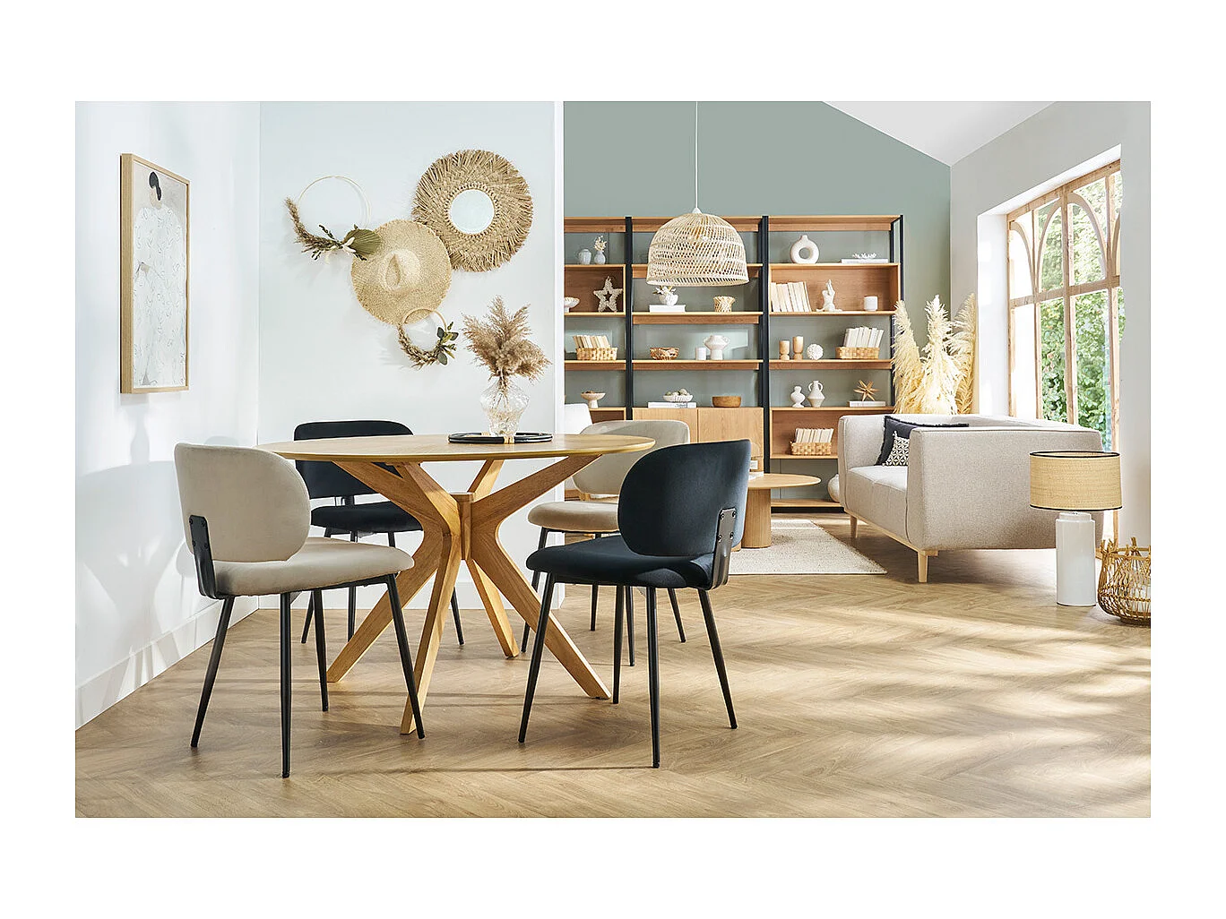 Stühle aus schwarzem Samtstoff und Metall (2er-Set) ATRIUM