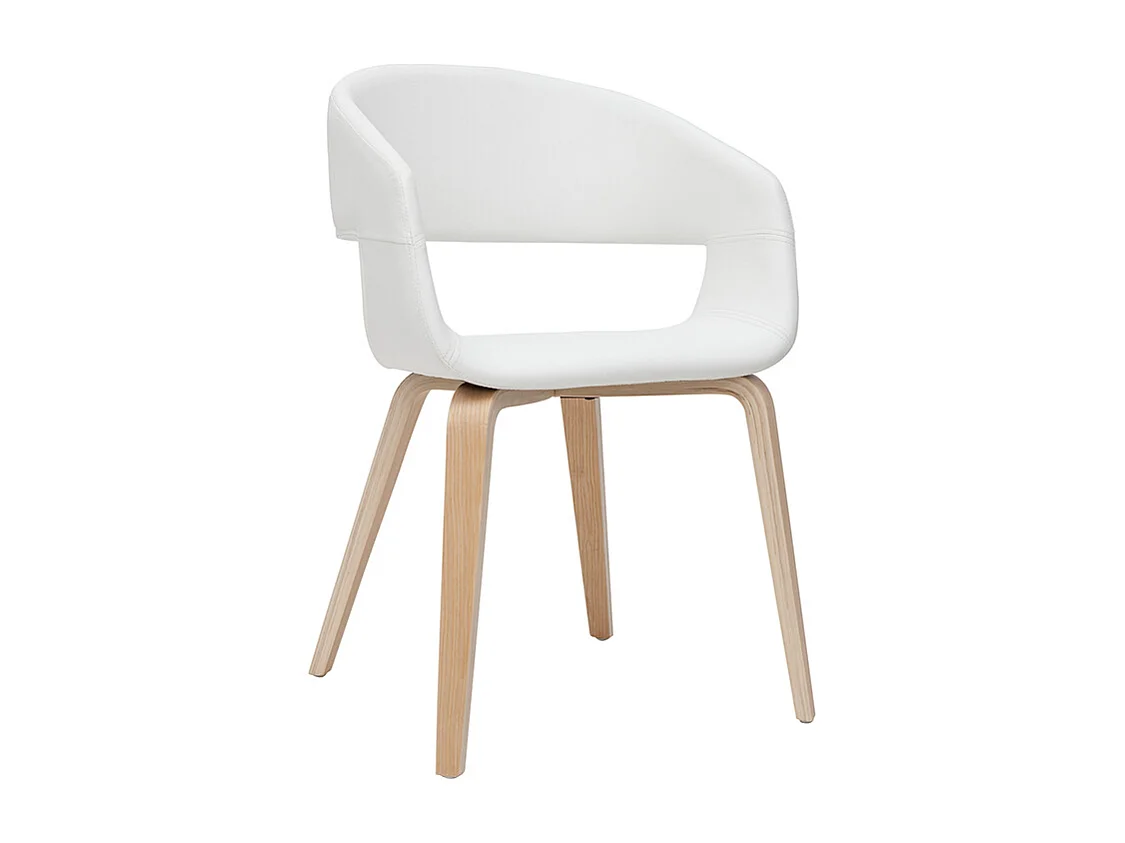 Chaises design blanc et bois clair (lot de 2) SLAM