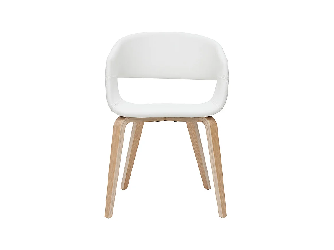 Chaises design blanc et bois clair (lot de 2) SLAM
