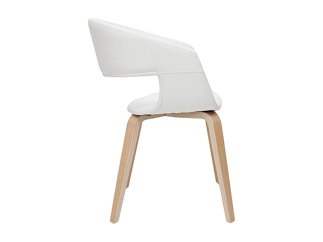 Set de 2 sillas de diseño de poliuretano blanco con patas de madera clara SLAM