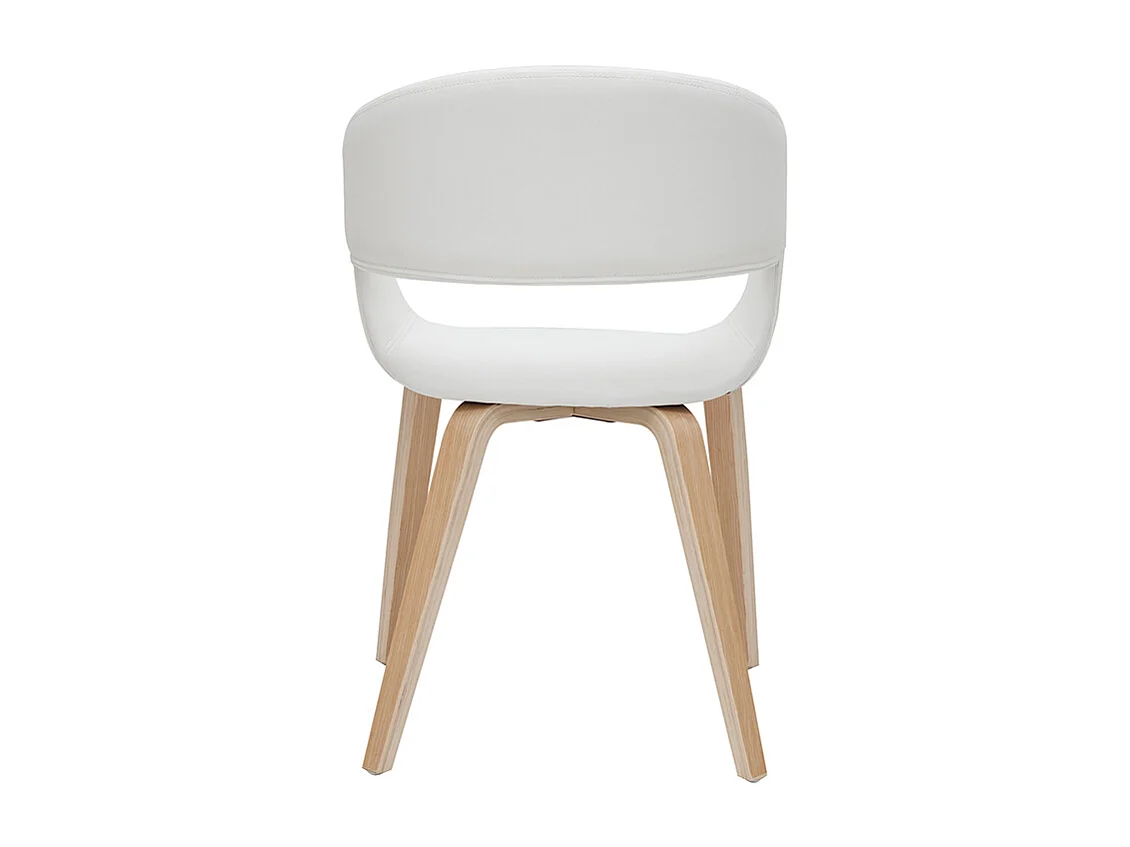 Set de 2 sillas de diseño de poliuretano blanco con patas de madera clara SLAM