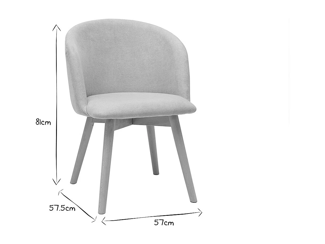 Skandinavische Stühle aus beigem Stoff mit Samteffekt und massivem Buchenholz (2er-Set) VANITY