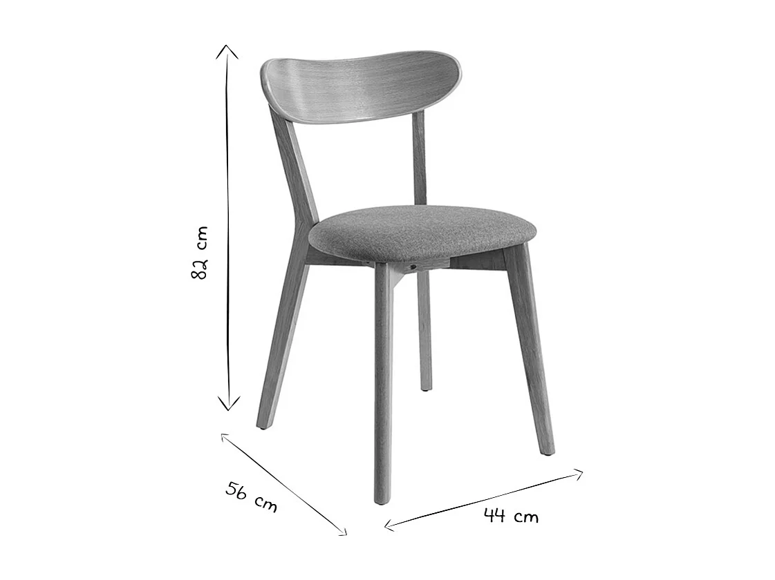 Sillas vintage roble y asiento gris (lote de 2) DOVE