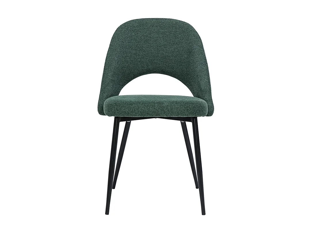 Set de 2 sillas vintage de tejido efecto aterciopelado texturizado verde y metal COSETTE