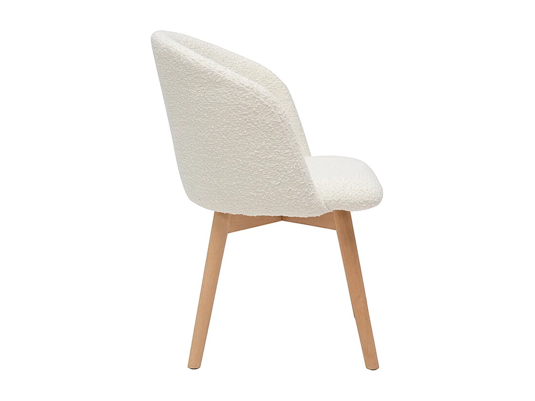 Skandinavische Stühle aus Stoff mit Wolleffekt und massivem Buchenholz (2er-Set) VANITY