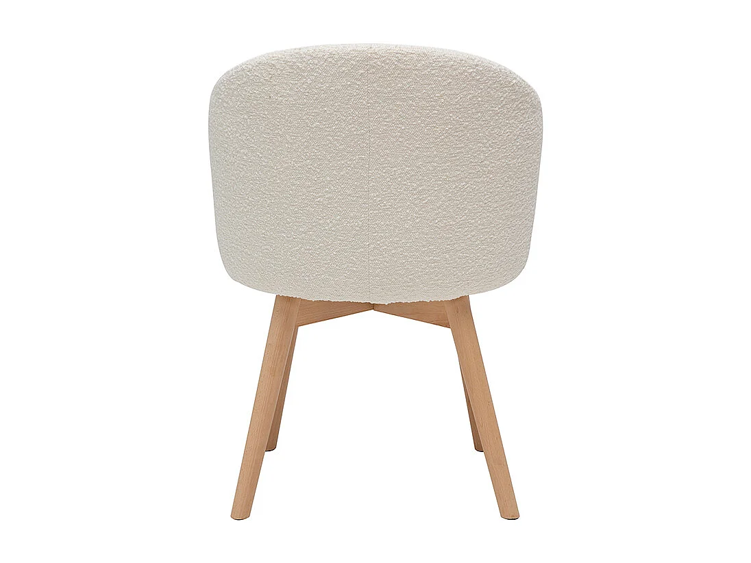 Skandinavische Stühle aus Stoff mit Wolleffekt und massivem Buchenholz (2er-Set) VANITY