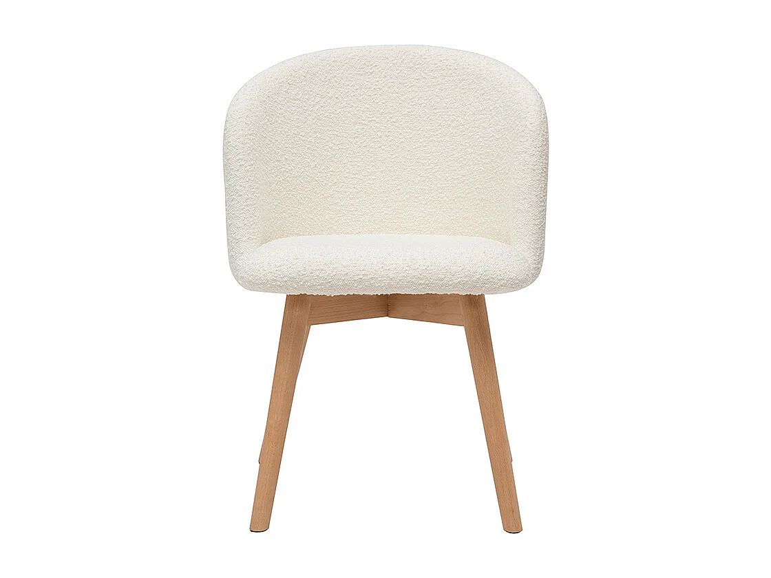 Skandinavische Stühle aus Stoff mit Wolleffekt und massivem Buchenholz (2er-Set) VANITY
