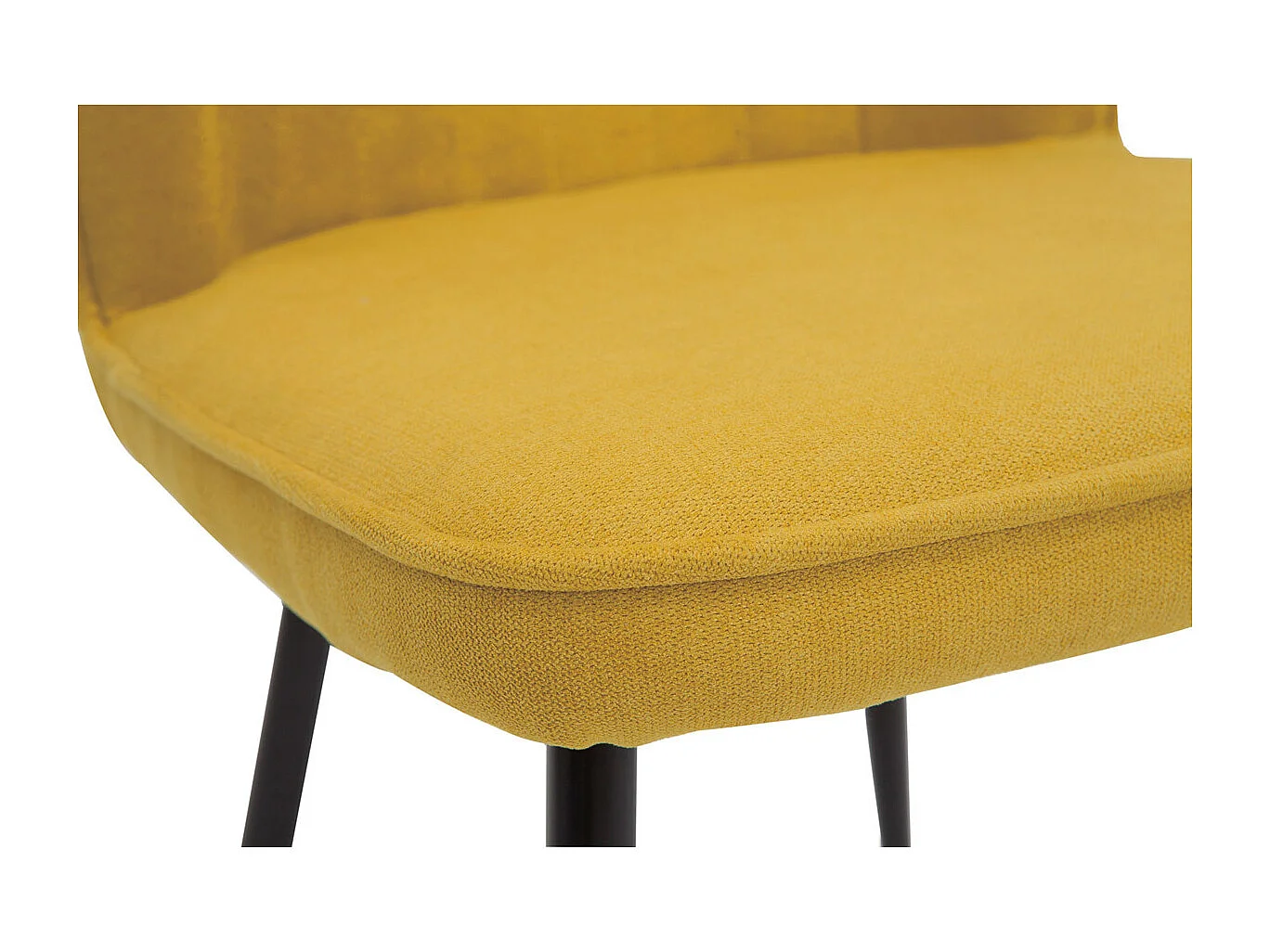 Chaises design en tissu effet velours jaune moutarde et métal noir (lot de 2) FANETTE