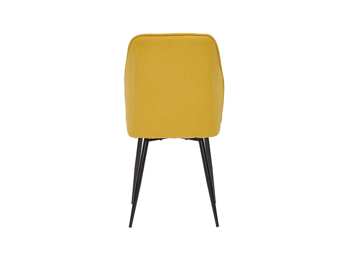 Set de 2 sillas de diseño de tejido efecto aterciopelado amarillo mostaza con patas de metal negro FANETTE