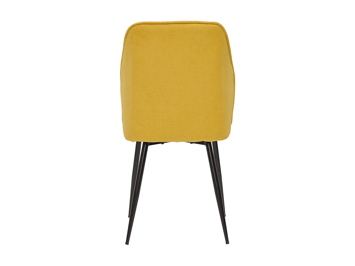 Chaises design en tissu effet velours jaune moutarde et métal noir (lot de 2) FANETTE
