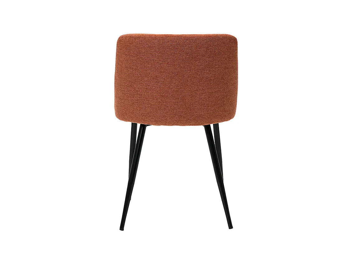 Stühle Stoff mit strukturiertem Samteffekt in Rostbraun und schwarze Metallfüße (2er-Set) MONTI