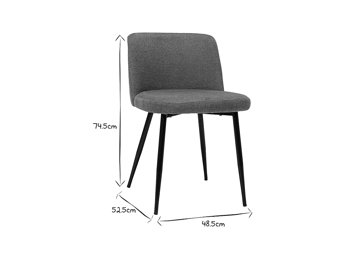 Stühle Stoff mit strukturiertem Samteffekt in Rostbraun und schwarze Metallfüße (2er-Set) MONTI