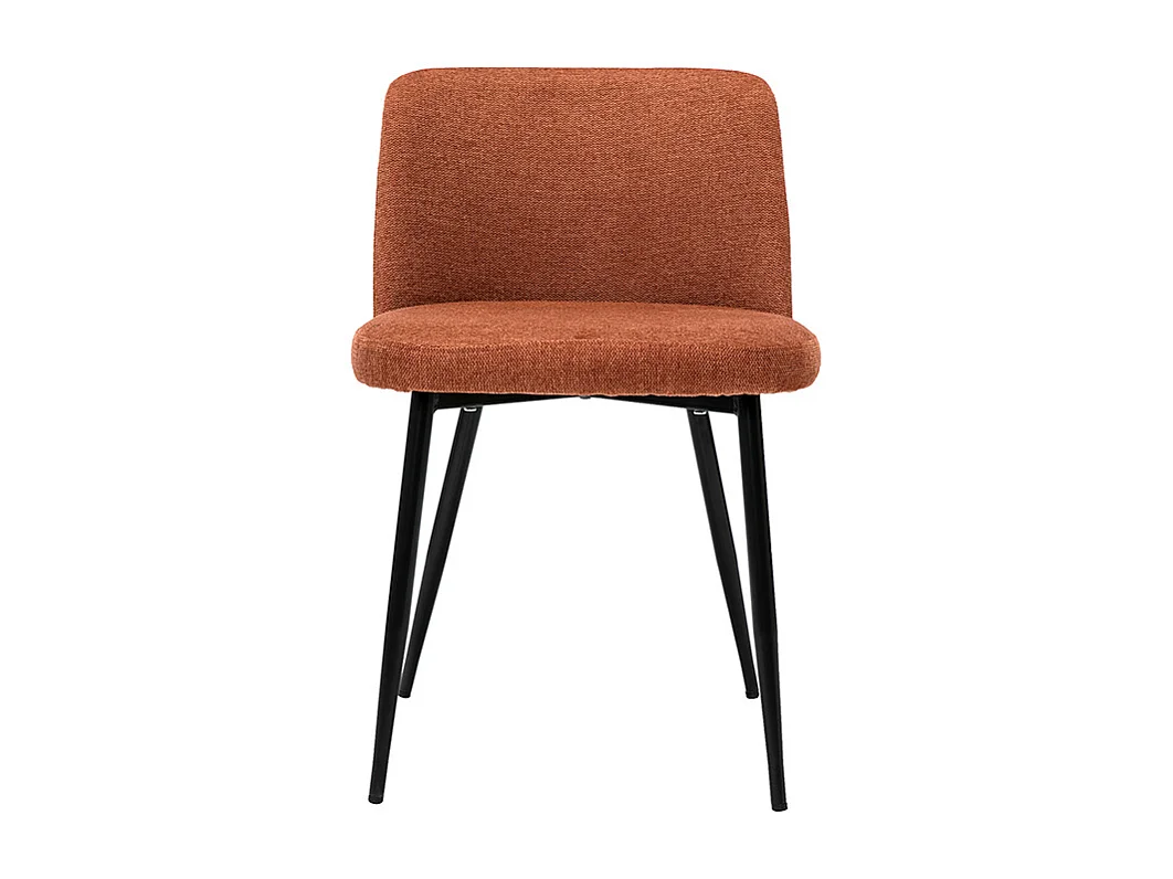 Chaises en tissu effet velours texturé terre brûlée et métal noir (lot de 2) MONTI