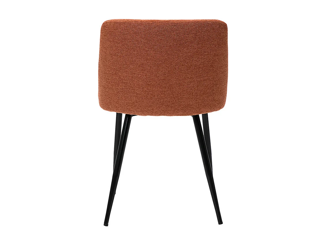 Chaises en tissu effet velours texturé terre brûlée et métal noir (lot de 2) MONTI