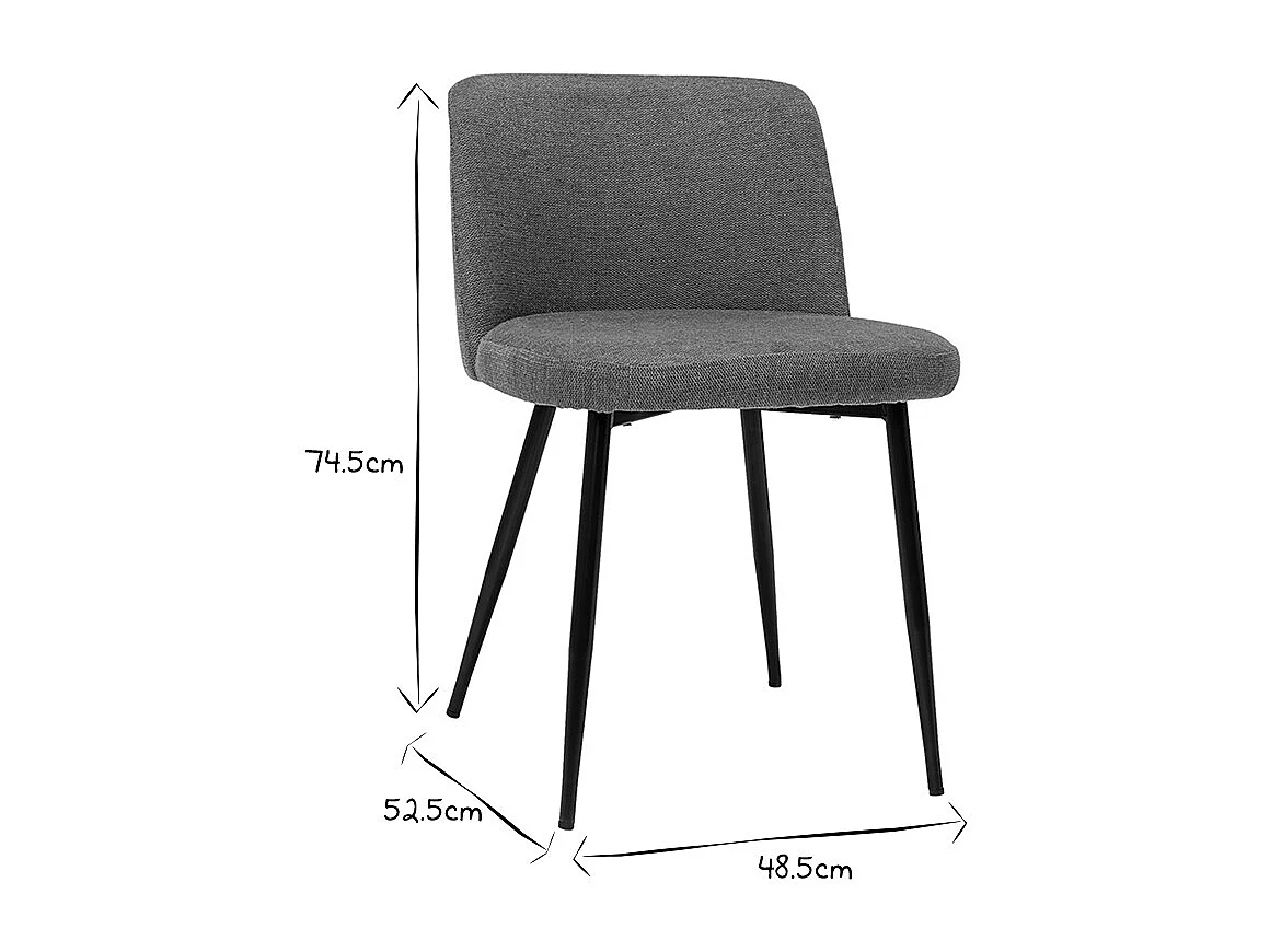 Chaises en tissu effet velours texturé terre brûlée et métal noir (lot de 2) MONTI