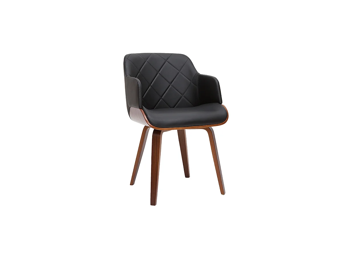 Silla de diseño negra con nogal LUCIEN