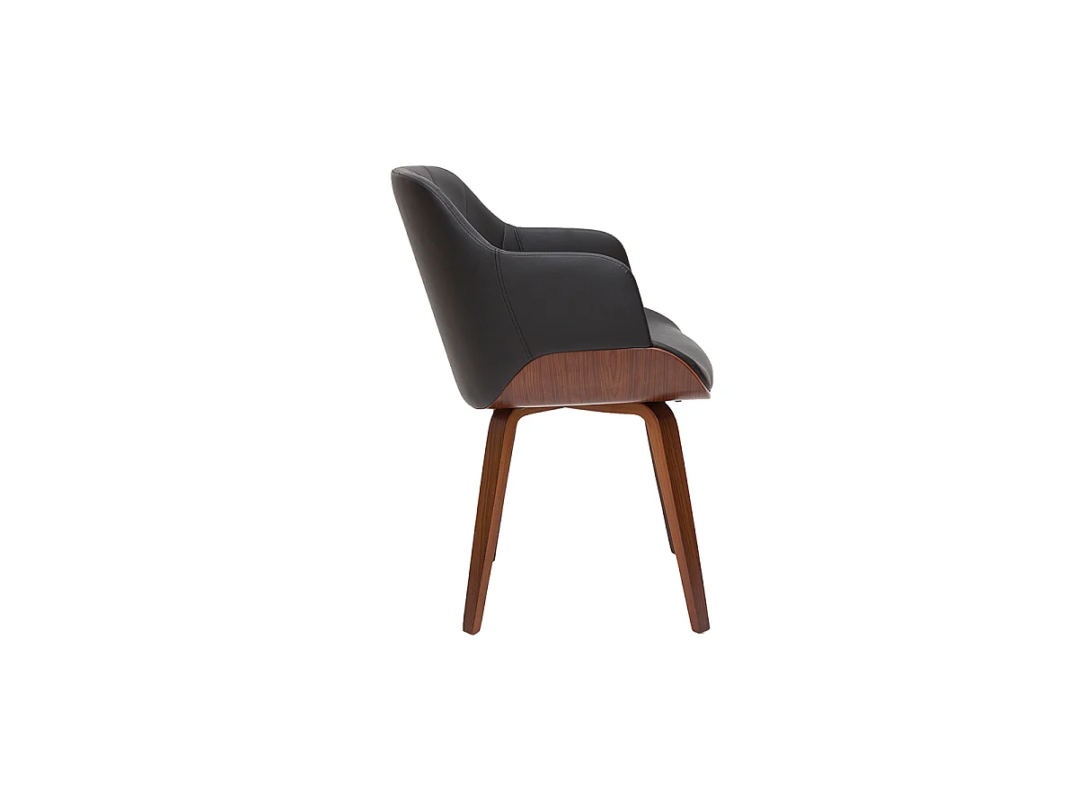 Silla de diseño negra con nogal LUCIEN