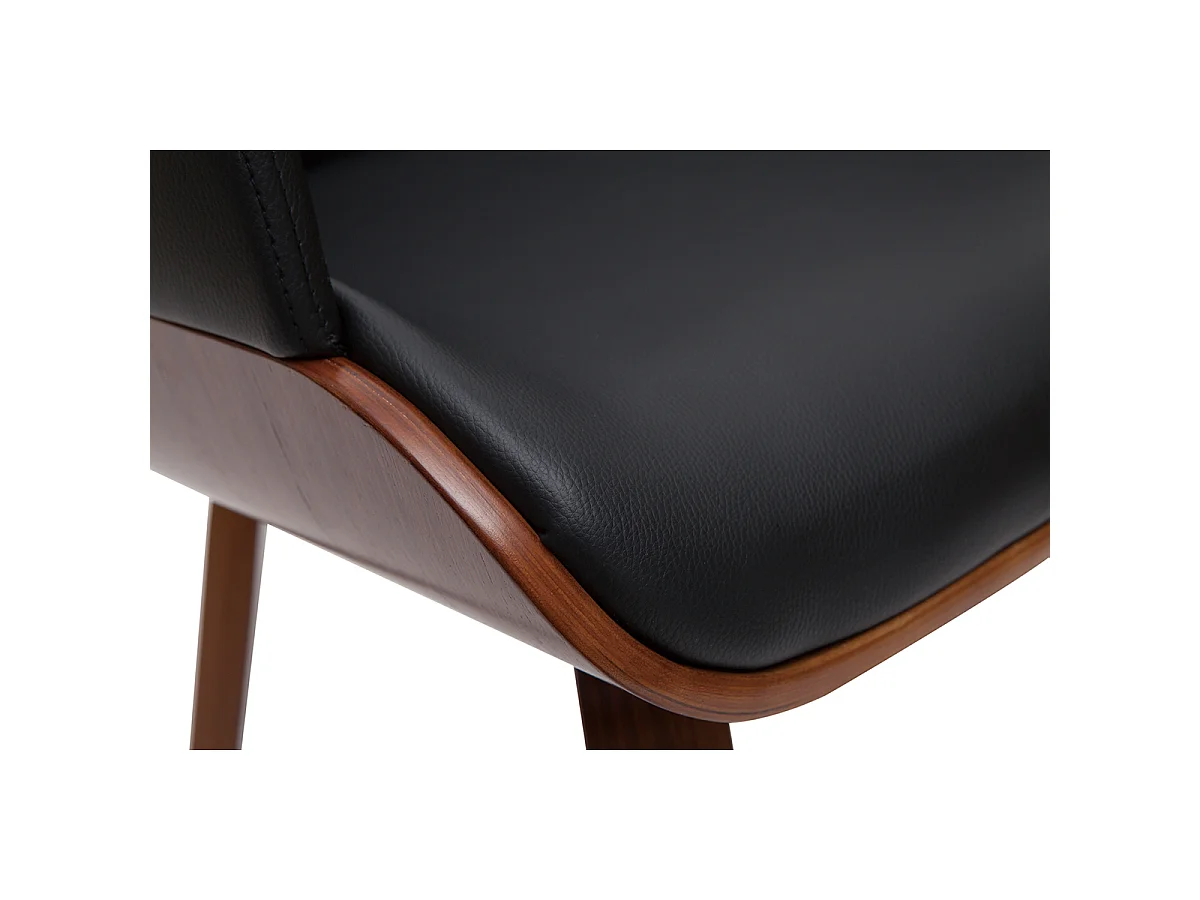Silla de diseño negra con nogal LUCIEN