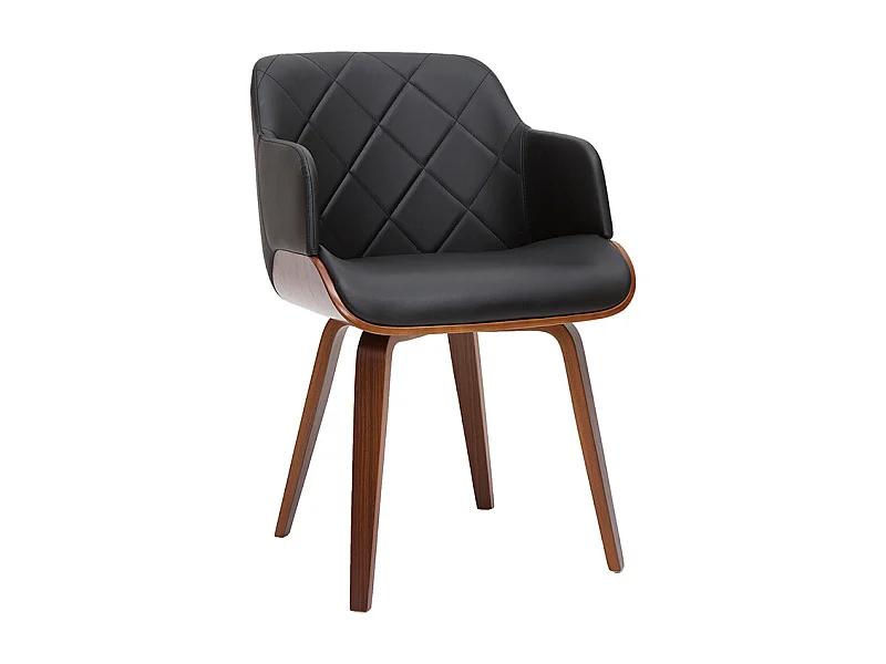 Chaise design noir et bois foncé LUCIEN