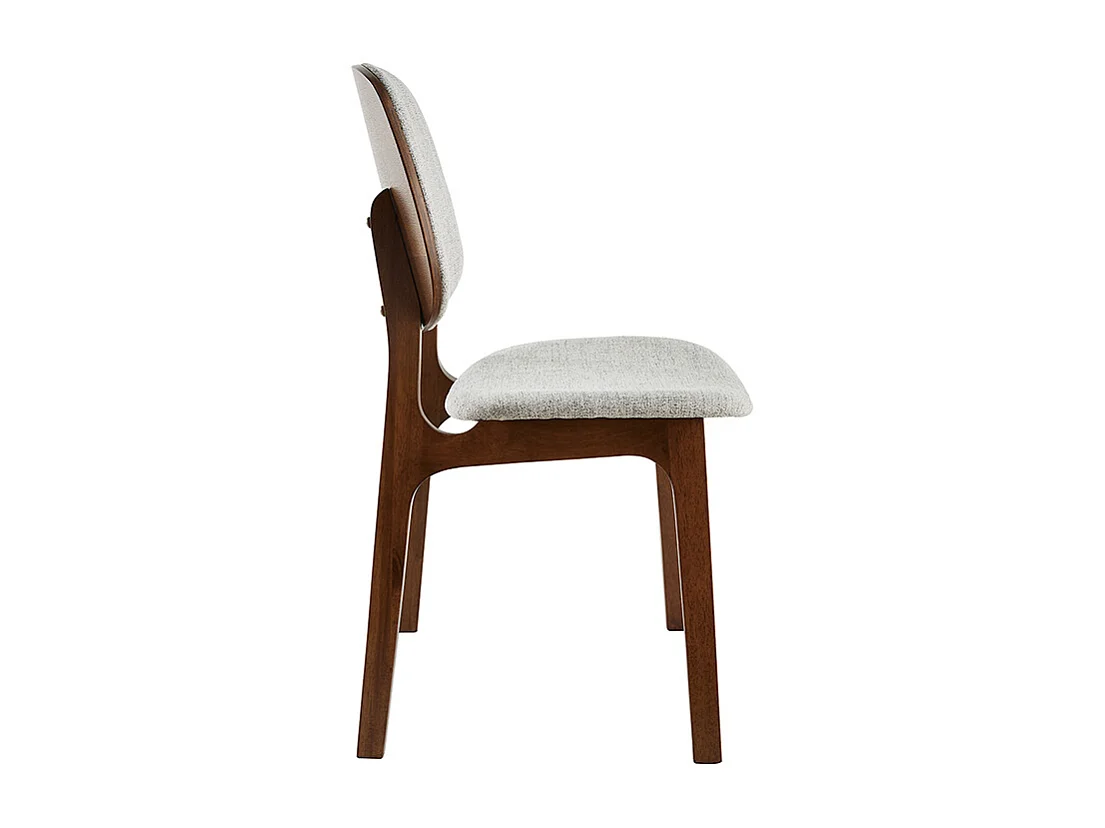 Chaises vintage en tissu gris clair et bois foncé (lot de 2) SOQUETTE