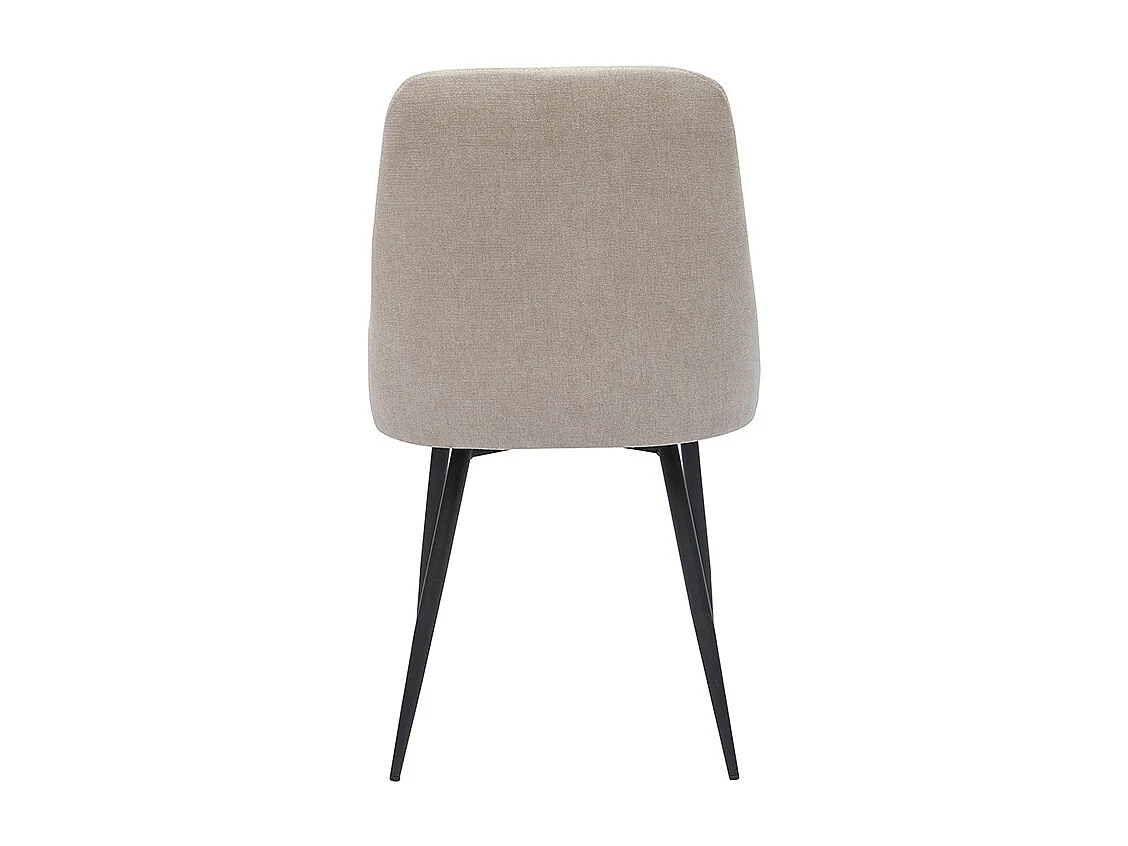 Chaises design en tissu effet velours beige naturel et métal noir (lot de 2) CULT