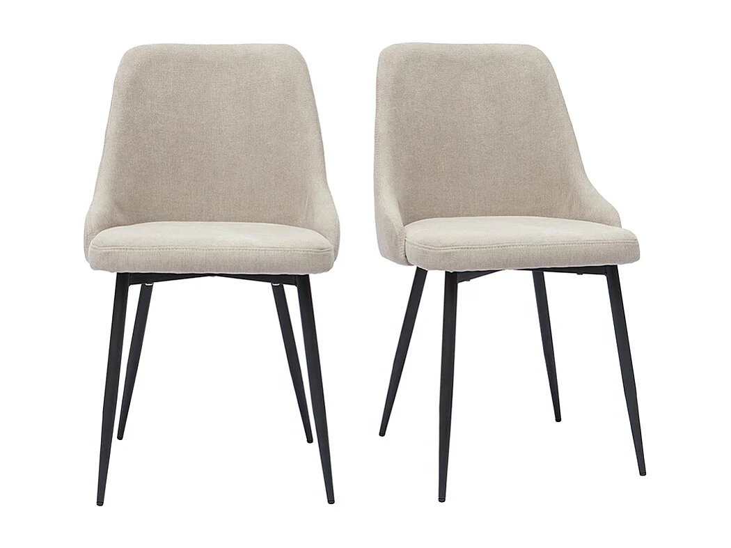 Sedie design tessuto effetto velluto naturale e metallo nero (set di 2) CULT