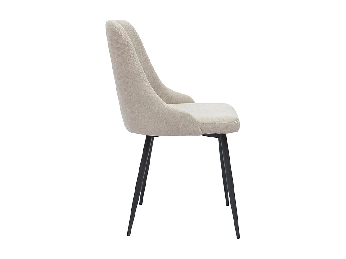 Sedie design tessuto effetto velluto naturale e metallo nero (set di 2) CULT