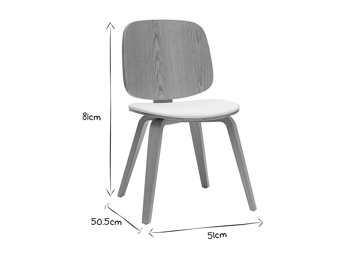 Chaises scandinaves en bois clair et blanc (lot de 2) BECK