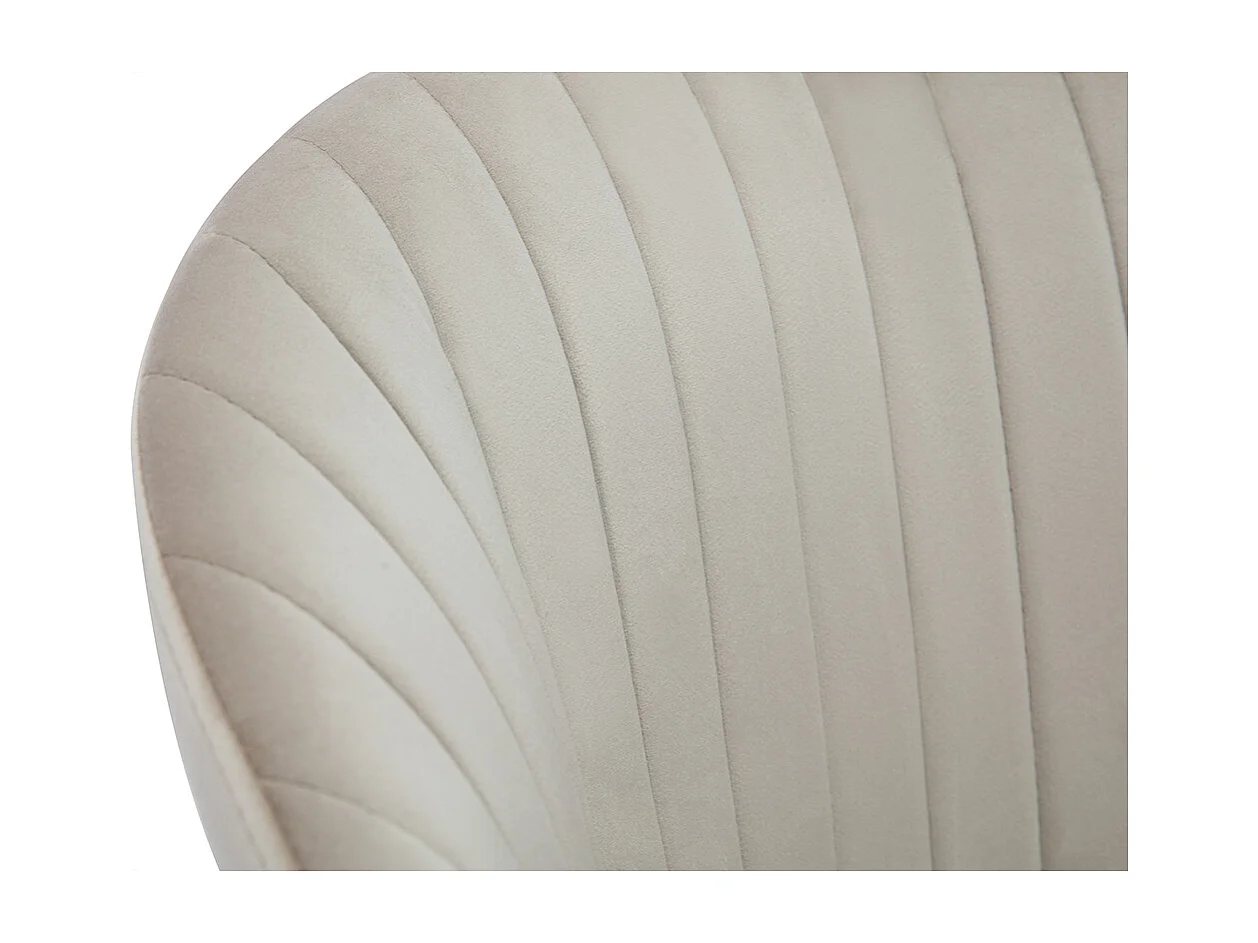 Chaise design en tissu velours gaufré taupe et métal noir REQUIEM