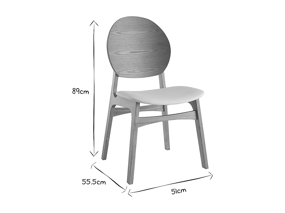 Chaises scandinaves en bois clair et blanc (lot de 2) ELTON