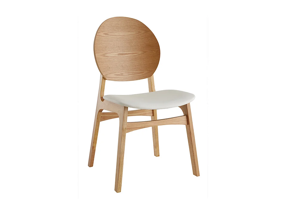Chaises scandinaves en bois clair et blanc (lot de 2) ELTON