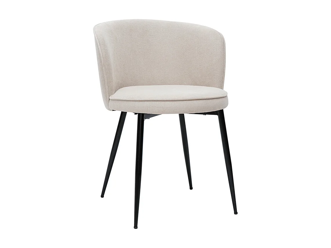 Set de 2 sillas de diseño tejido efecto aterciopelado beige SERIF