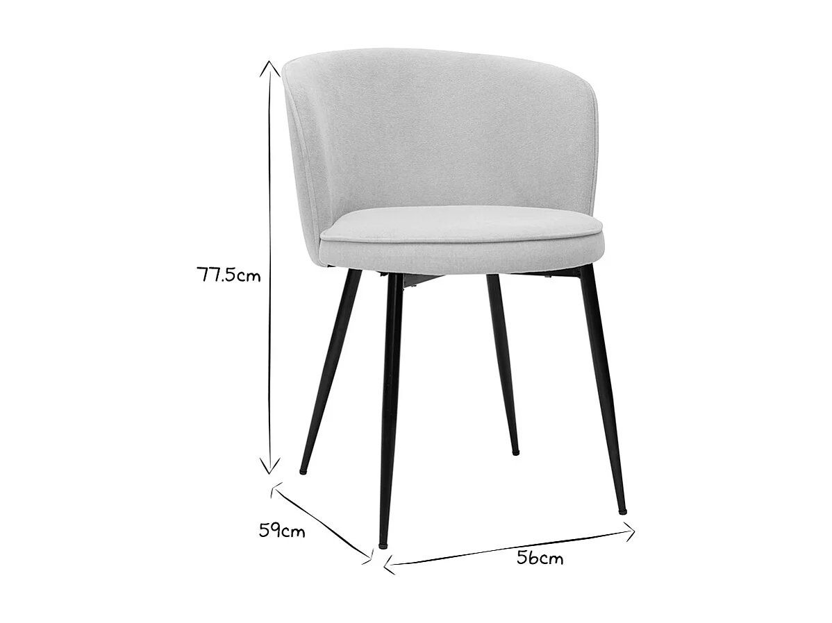 Set de 2 sillas de diseño tejido efecto aterciopelado beige SERIF