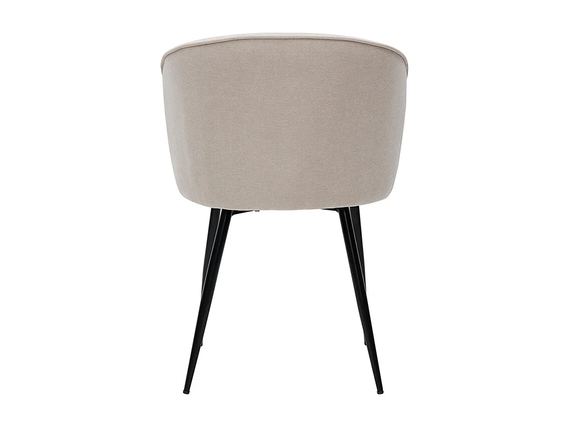 Chaises design en tissu effet velours beige et métal noir (lot de 2) SERIF