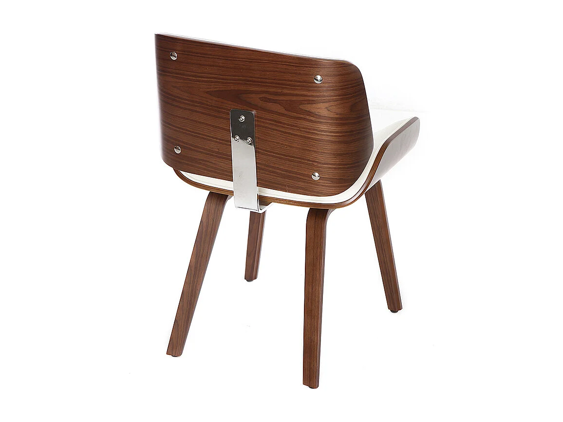 Sedia design Bianco e legno scuro noce RUBBENS