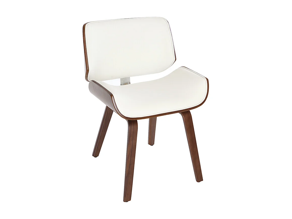 Sedia design Bianco e legno scuro noce RUBBENS