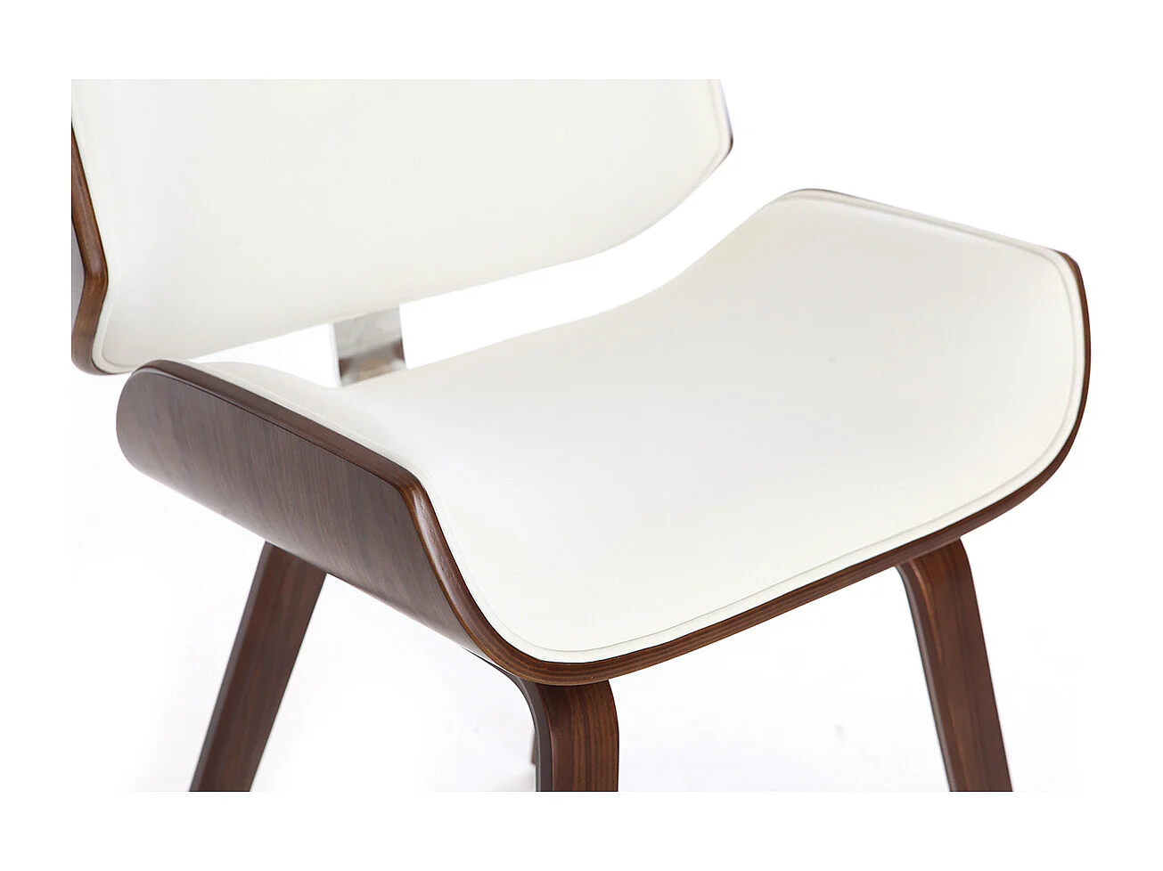 Sedia design Bianco e legno scuro noce RUBBENS