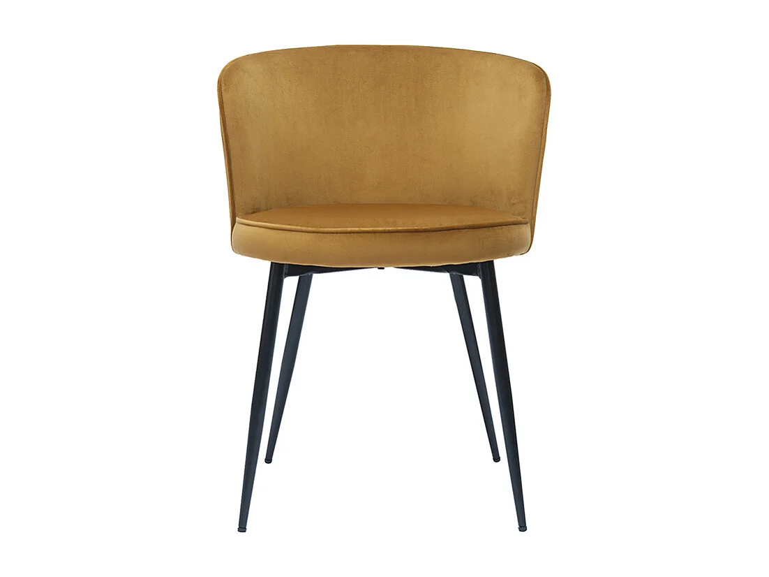 Chaises design en tissu velours bronze et métal noir (lot de 2) SERIF