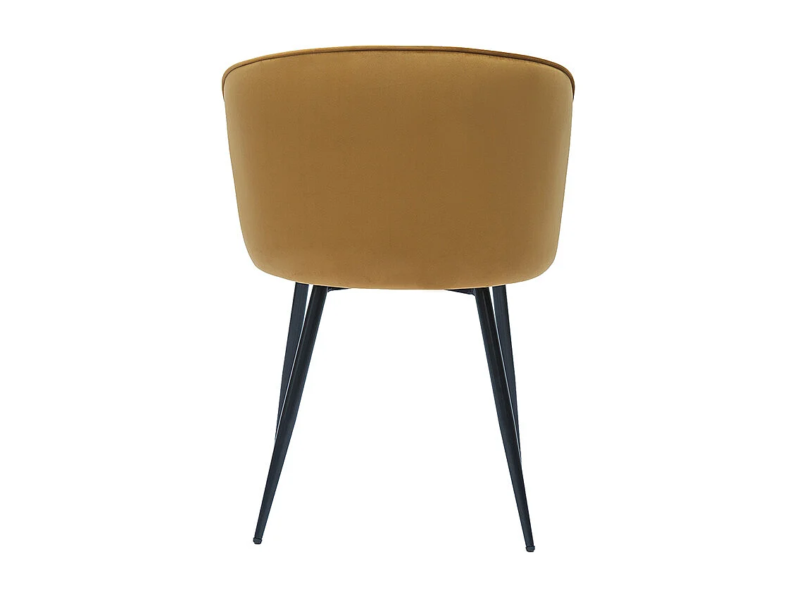 Chaises design en tissu velours bronze et métal noir (lot de 2) SERIF