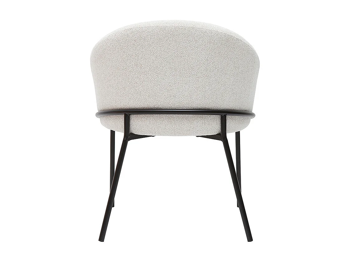 Silla de diseño de terciopelo chenilla beige y metal negro JENNA