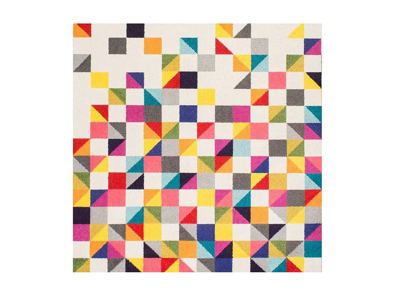 tappeto da soggiorno 200x290 tessuto rettangolare multicolore motivo geometrico BOUTIK