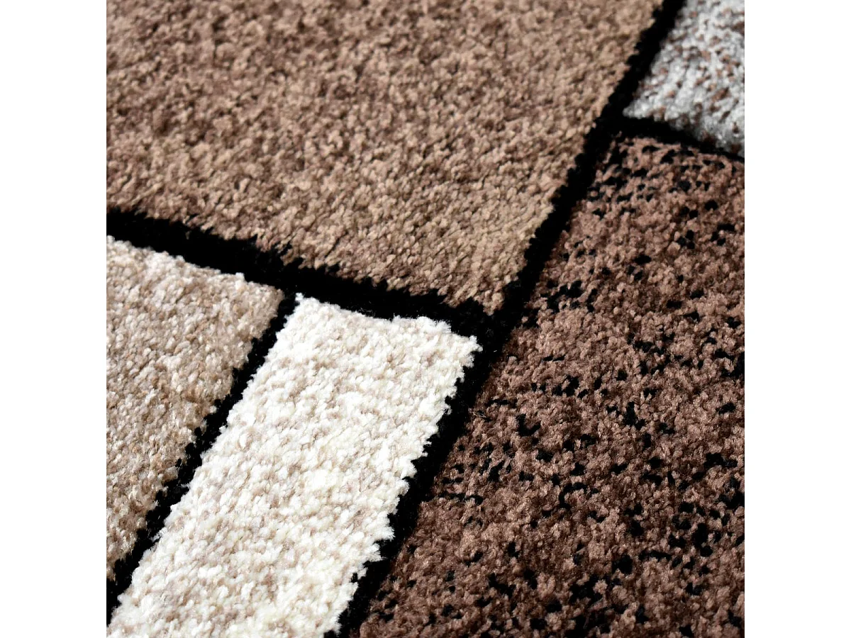 tapis chambre 80x150 tissé noir rectangle motif rond NZ TOD