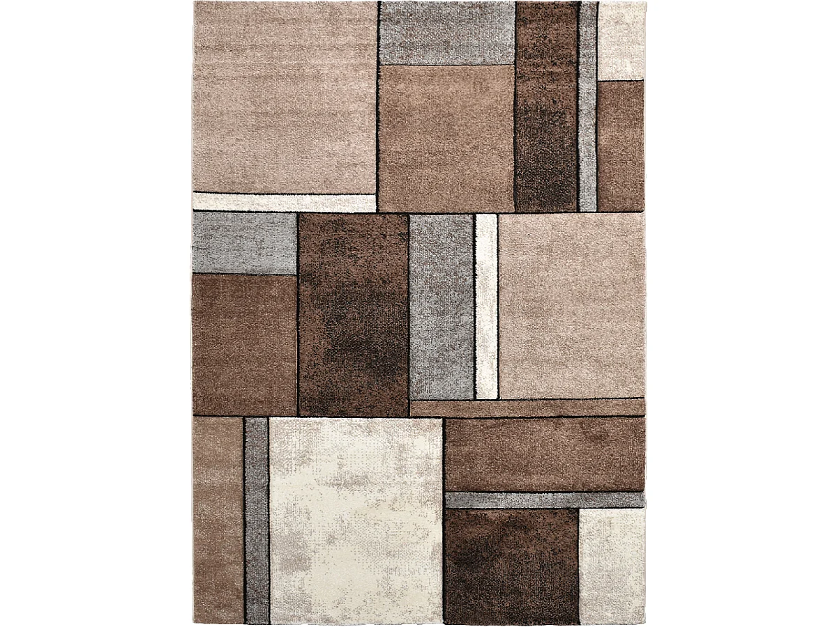 tapis chambre 80x150 tissé noir rectangle motif rond NZ TOD