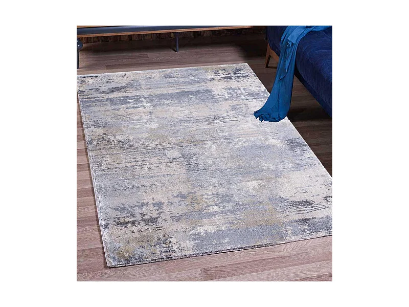 tapis chambre 80x150 tissé crème rectangle motif faux uni CORTO