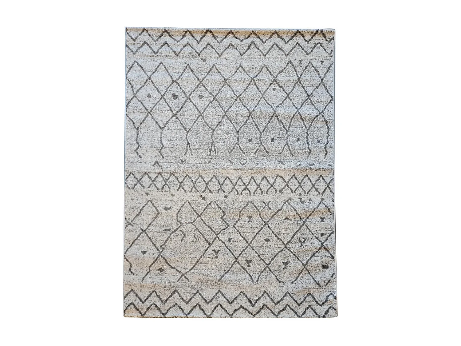 Tappeto berbero 120x170 tessuto motivo etnico ESSAOUER grigio e nero