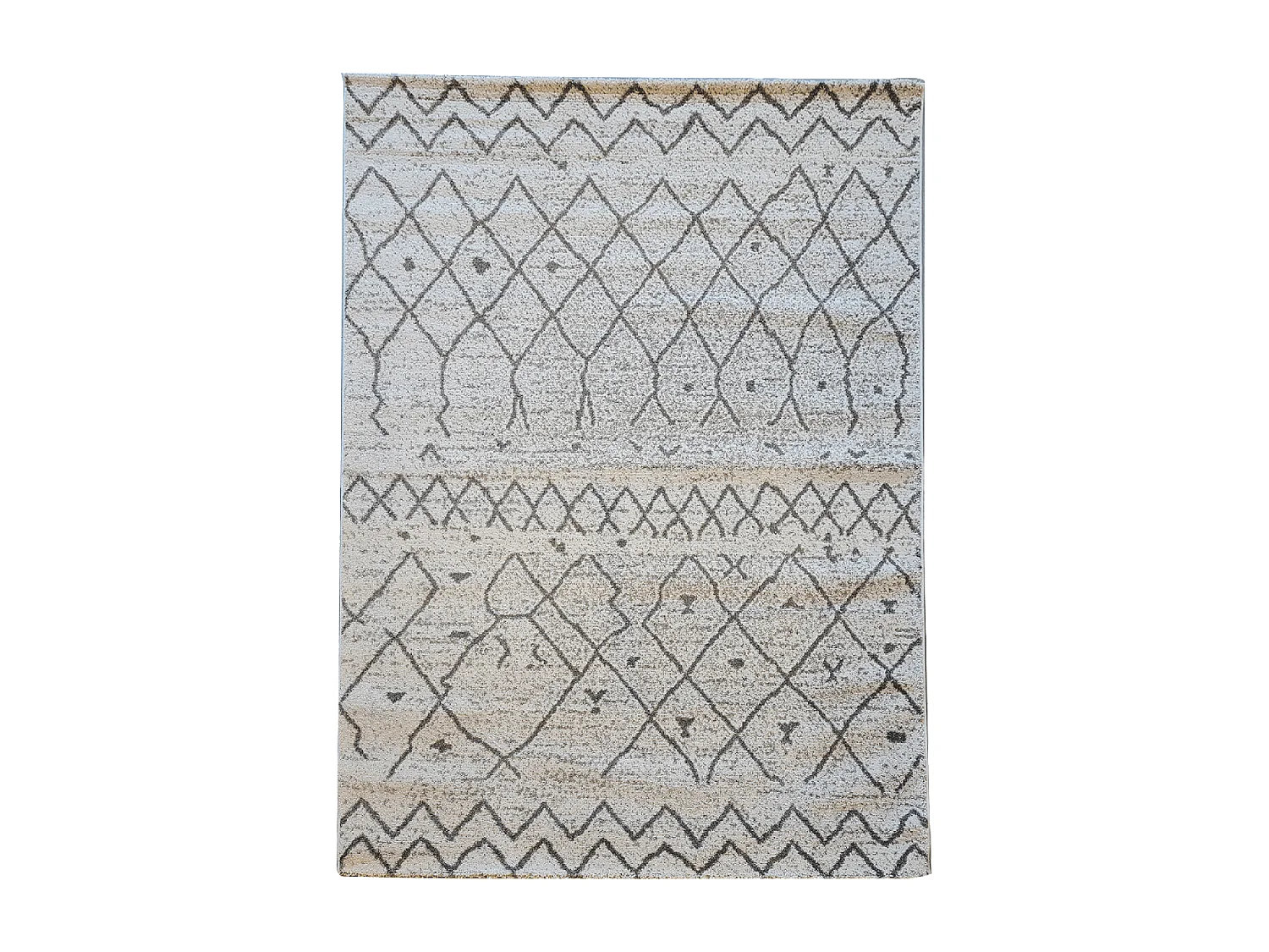 Tappeto berbero 120x170 tessuto motivo etnico ESSAOUER grigio e nero