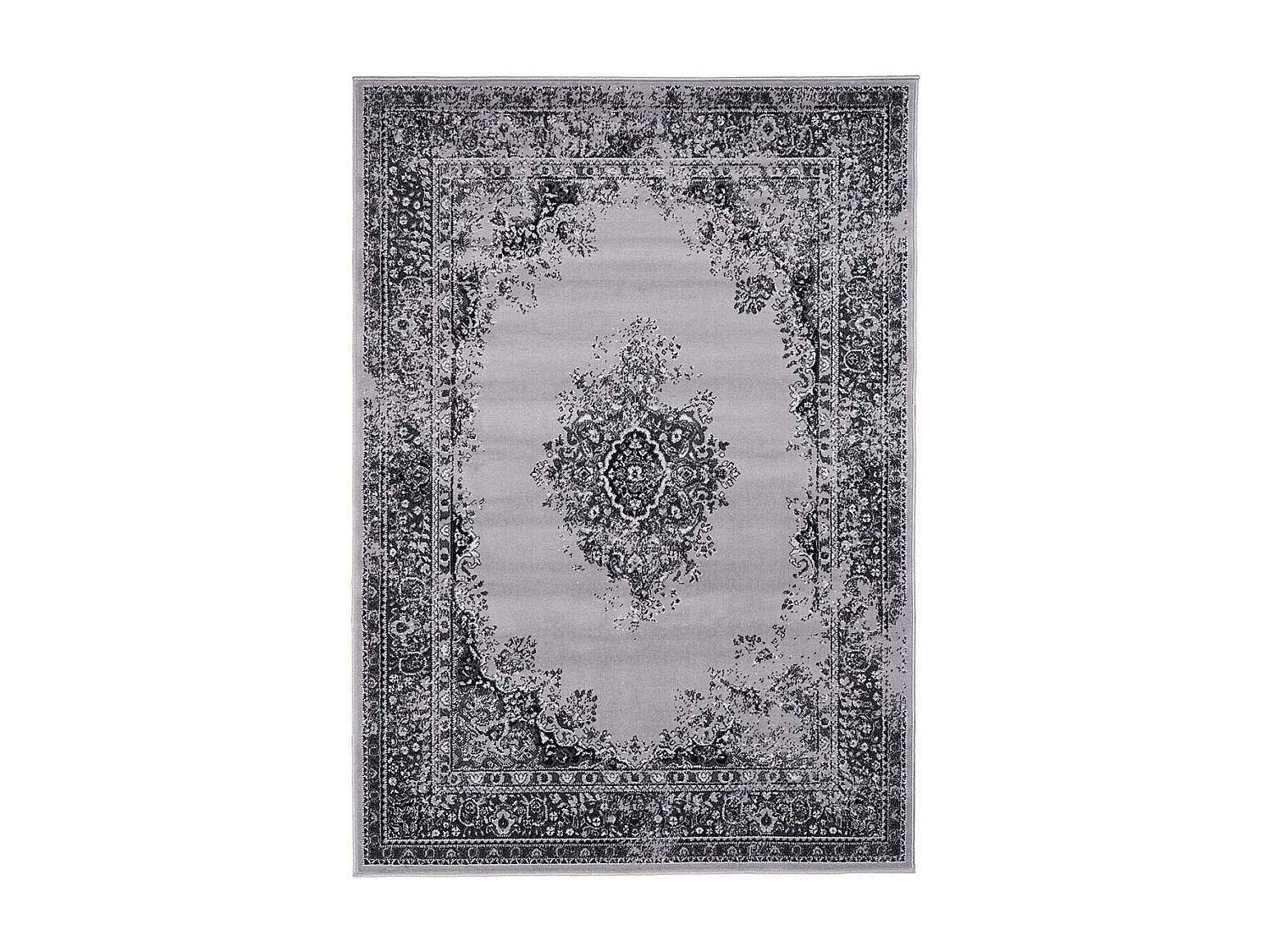 Tapis oriental 120x170 rectangle noir tissé motif ethnique LYN1 VINTOR