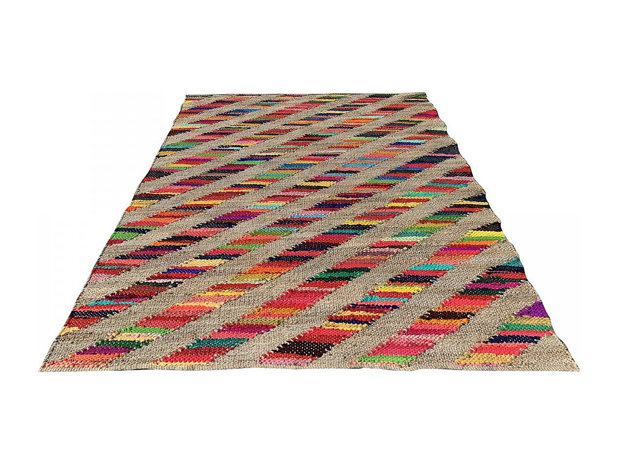 Tapis en jute 200x290 fait à la main multicolore RAINBOWA